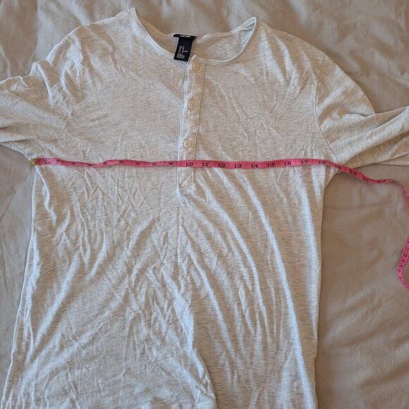 H&M, Henley long sleeve,  marle Grey, Size M - Picture 7 of 9